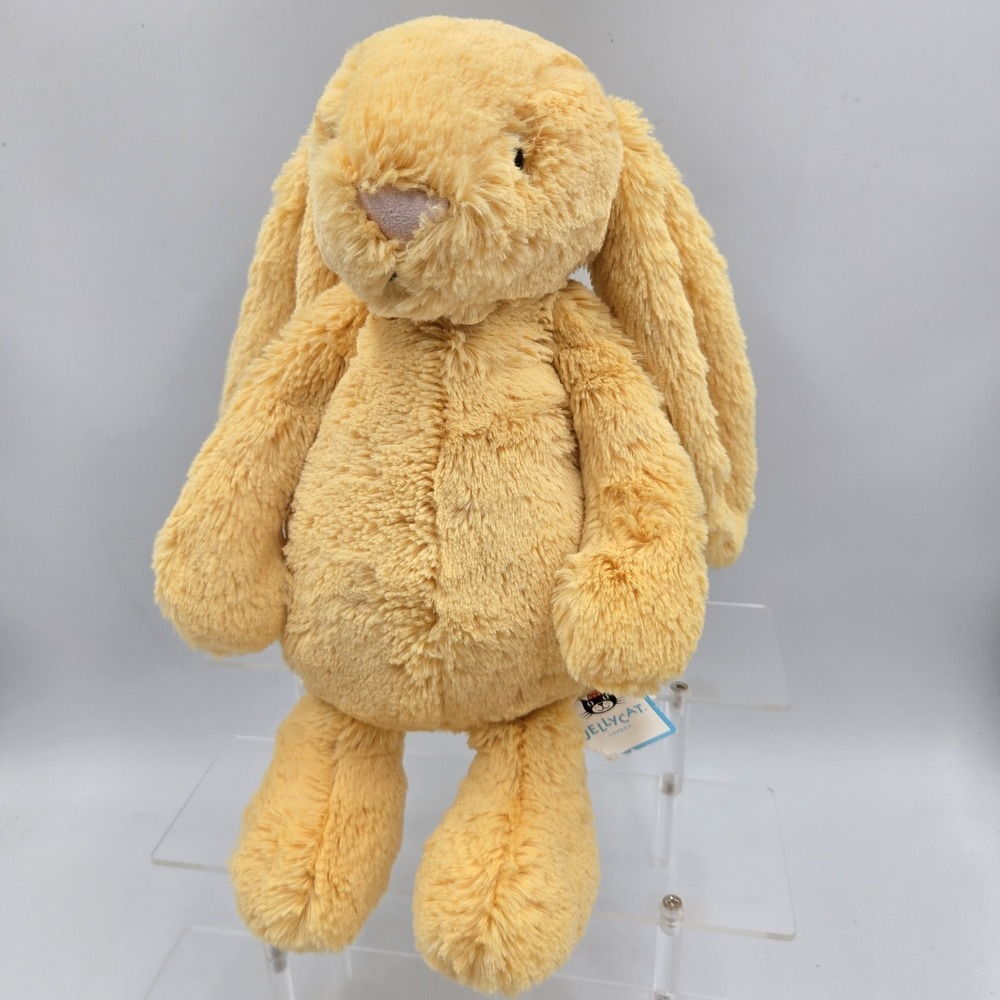 Jellycat London NWT Medium Sunshine Bashful Bunny Plush Yellow Retired